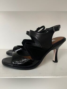 Donald Pliner Effi Leather Heels Black Suede Women’s Size 7.5